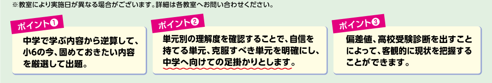 中学入学準備テストのポイント