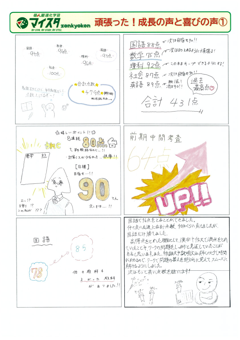 生徒が書いた喜びの声1