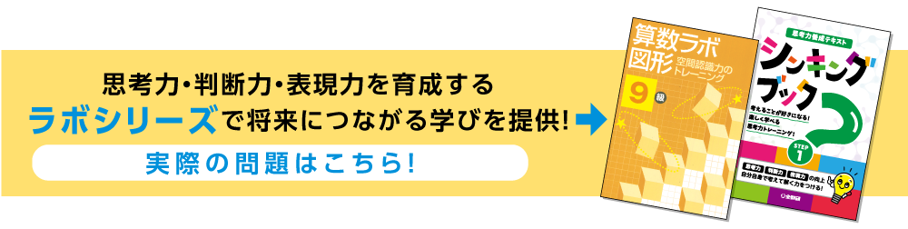 思考力を育成するラボシリーズで将来につながる学びを提供！実際の問題はこちら